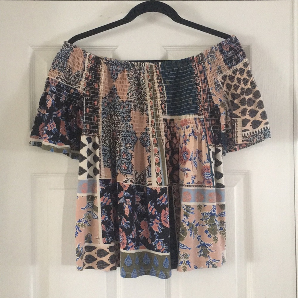 Xhilaration Womens Smocked Off The Shoulder Top XL